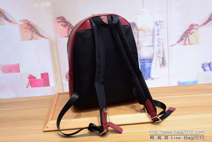 COACH蔻馳 31499新款 男女通用款塗鴉 PVC拼皮 休閒雙肩背包 旅行包  Chz1536